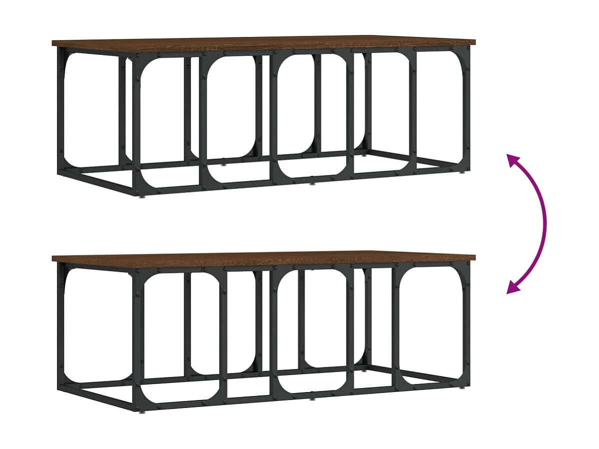 Couchtisch-Wohnzimmertisch-Beistelltische Braun Eichen-Optik 100x50x35,5 cm Holzwerkstoff SHL98197