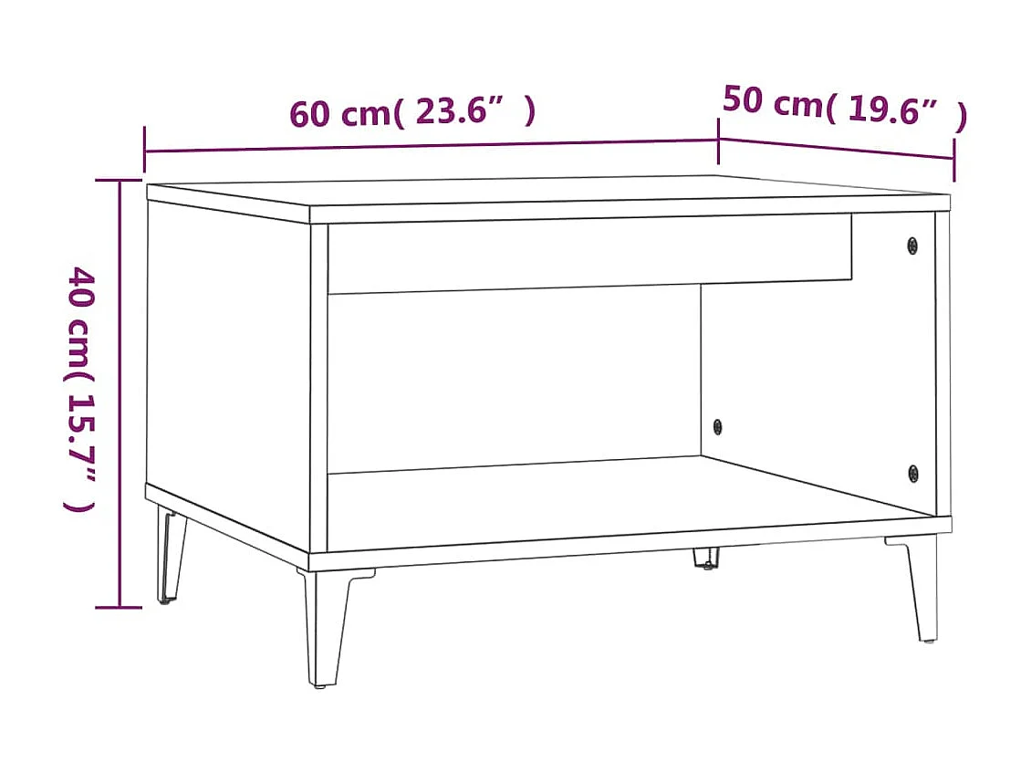 Couchtisch-Sofatisch-Beistelltische Hochglanz-Weiß 60x50x40 cm Holzwerkstoff SHL16937