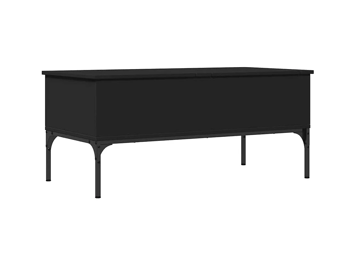 Table basse salon-Table d'appoint noir 100x50x45 cm bois d'ingénierie et métal SHL34012