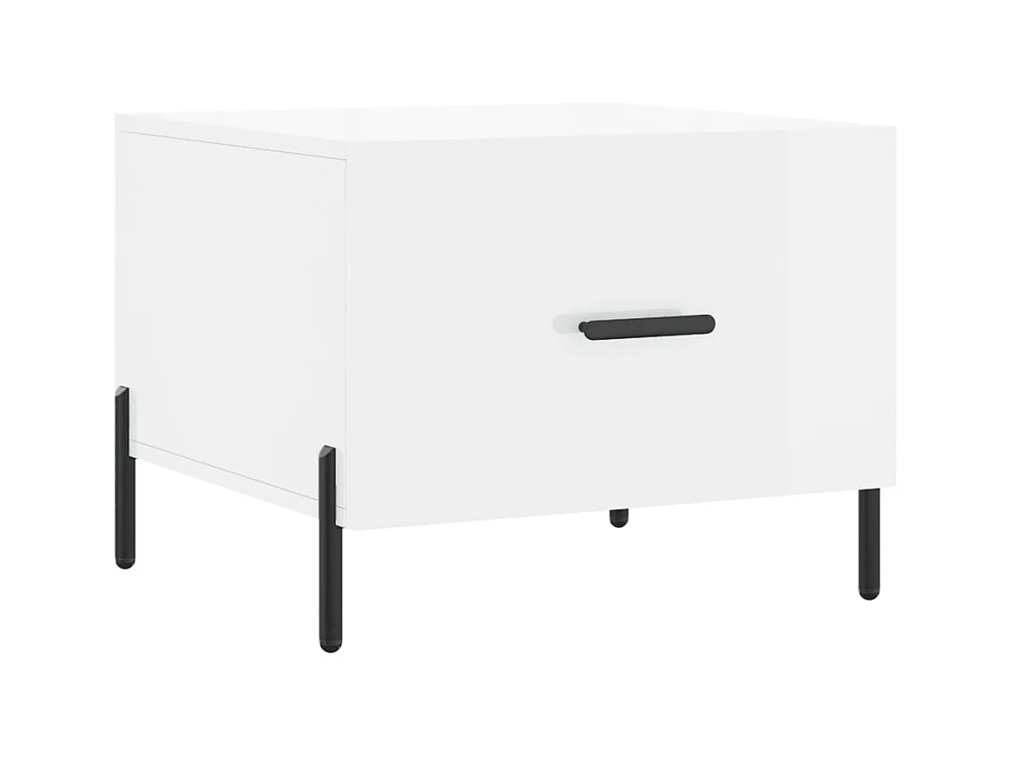 Table basse salon-Table d'appoint blanc brillant 50x50x40 cm bois d'ingénierie SHL5745