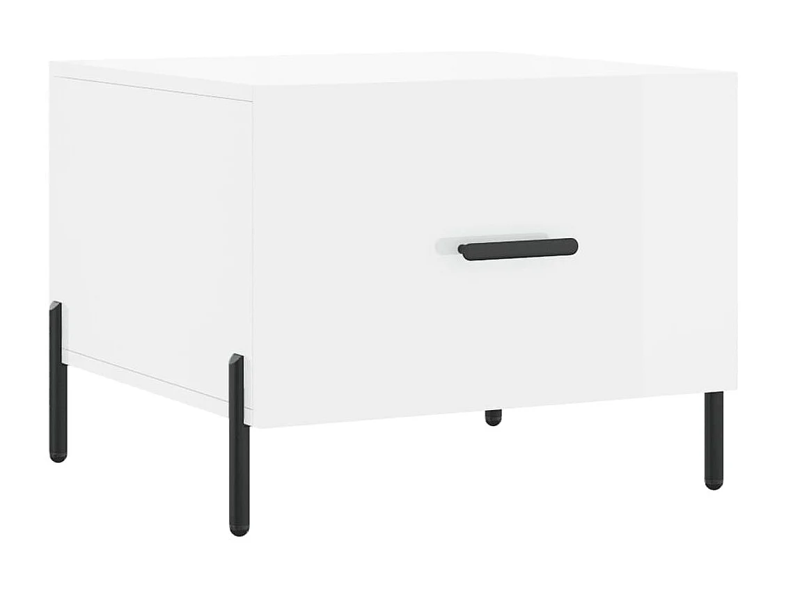 Table basse salon-Table d'appoint blanc brillant 50x50x40 cm bois d'ingénierie SHL5745