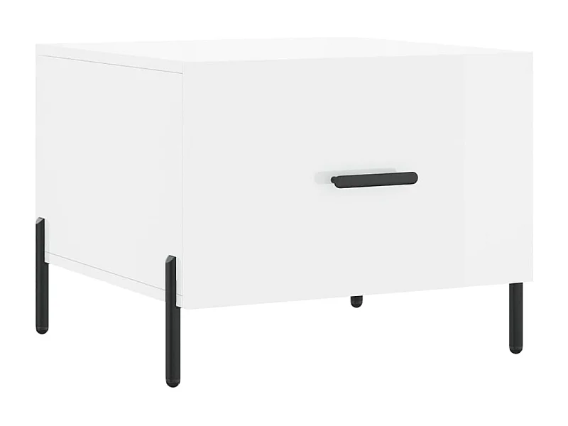 Table basse salon-Table d'appoint blanc brillant 50x50x40 cm bois d'ingénierie SHL5745