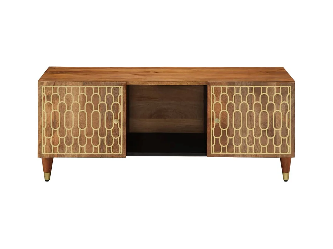 Mesa de centro | Mesa auxiliar con LED madera de ingeniería negro 90x50x30 cm SHL2548