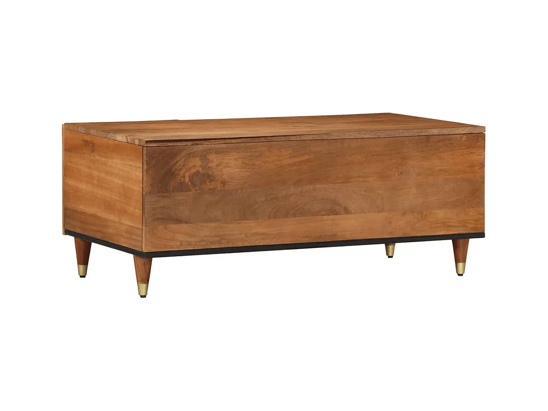 Mesa de centro | Mesa auxiliar con LED madera de ingeniería negro 90x50x30 cm SHL2548