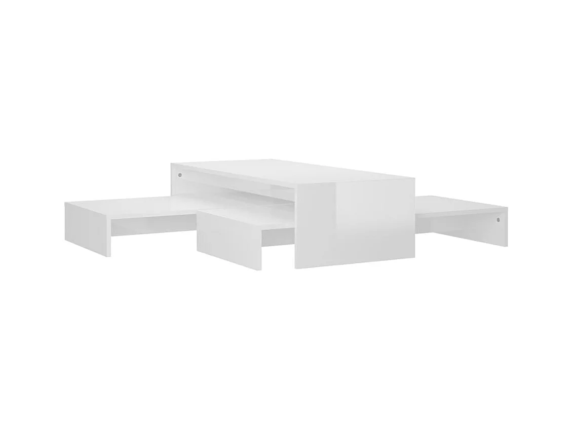 Ensemble de tables basses gigognes blanc brillant SHL24810