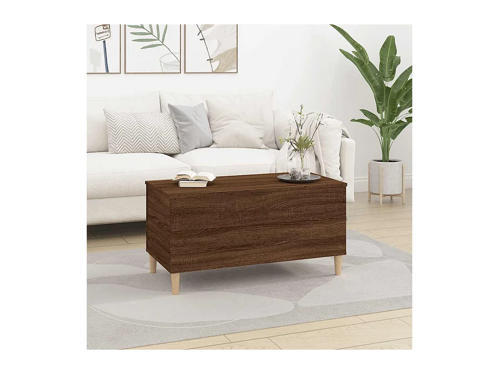 Mesa de centro | Mesa auxiliar madera contrachapada roble ahumado 90x50x40 cm SHL2718