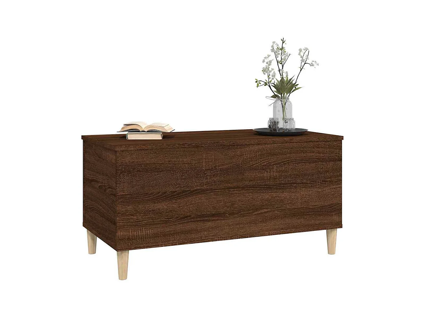 Mesa de centro | Mesa auxiliar madera contrachapada roble ahumado 90x50x40 cm SHL2718