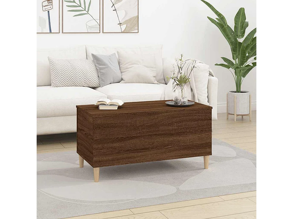 Couchtisch-Wohnzimmertisch-Beistelltische Braun Eichen-Optik 90x44,5x45 cm Holzwerkstoff SHL98944