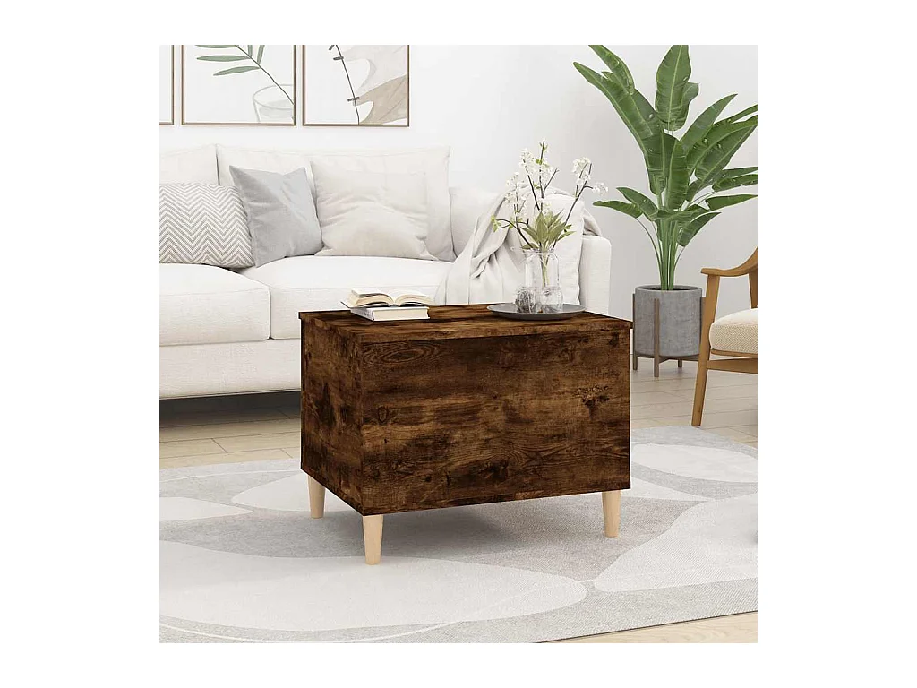 Mesa de centro | Mesa auxiliar madera contrachapada roble ahumado 90x50x36,5 cm SHL2881