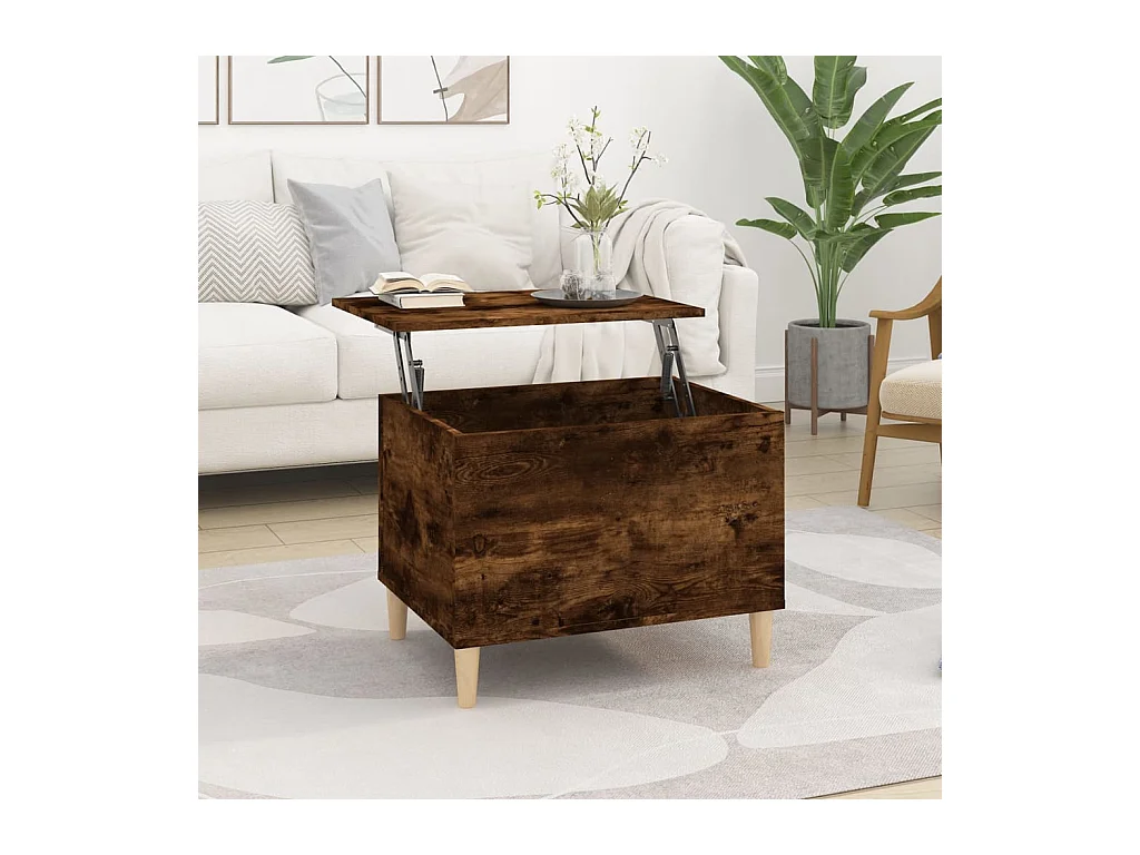 Mesa de centro | Mesa auxiliar madera contrachapada roble ahumado 90x50x36,5 cm SHL2881