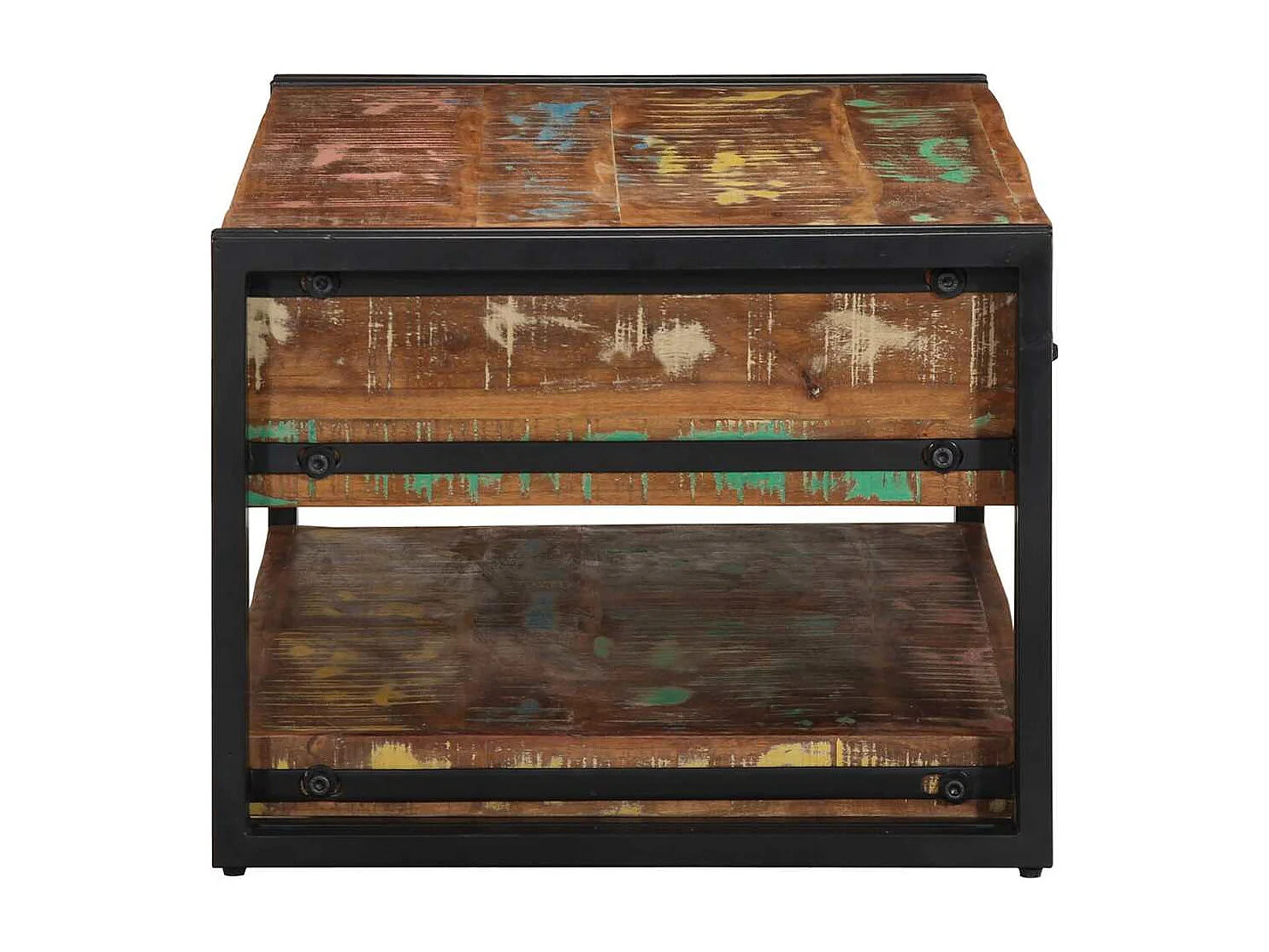 Couchtisch-Wohnzimmertisch-Beistelltische Mehrfarbig 90x50x38 cm Altholz Massiv SHL70191