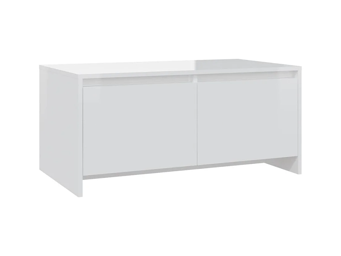 Table basse salon-Table d'appoint blanc brillant 90x50x41,5 cm bois d'ingénierie SHL58822