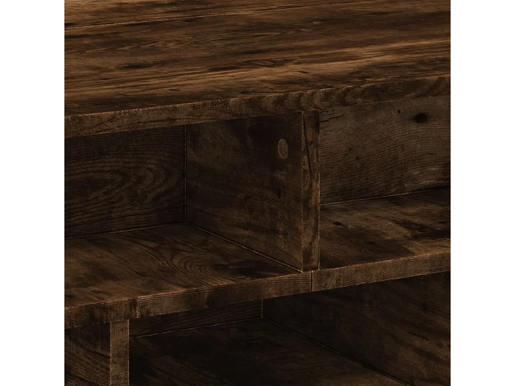 Couchtisch-Wohnzimmertisch-Beistelltische Räuchereiche 70x70x29 cm Holzwerkstoff SHL16143