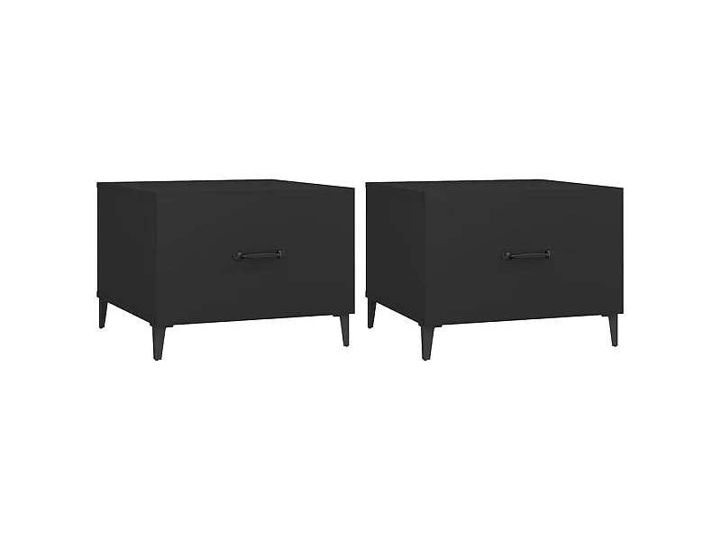 Tables basses avec pieds en métal 2 pcs Noir 50x50x40 cm SHL69862