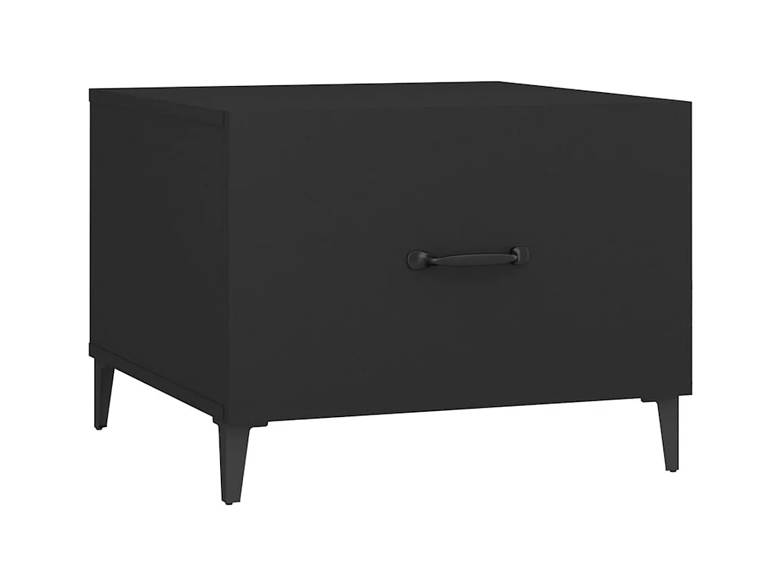 Conjunto de 2 Mesas de Centro | Mesa de apoio com pernas de metal 50x50x40 cm preto