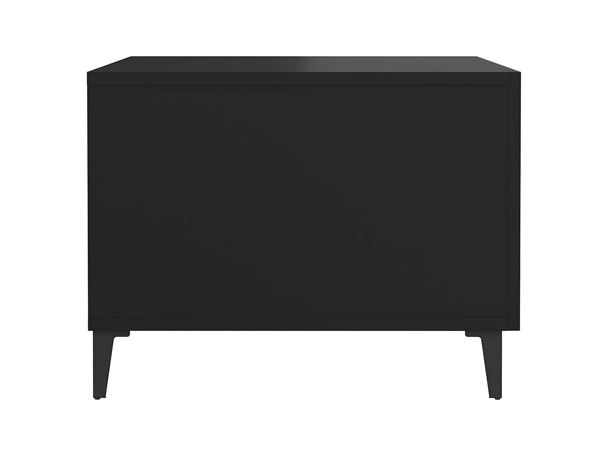 Conjunto de 2 Mesas de Centro | Mesa de apoio com pernas de metal 50x50x40 cm preto