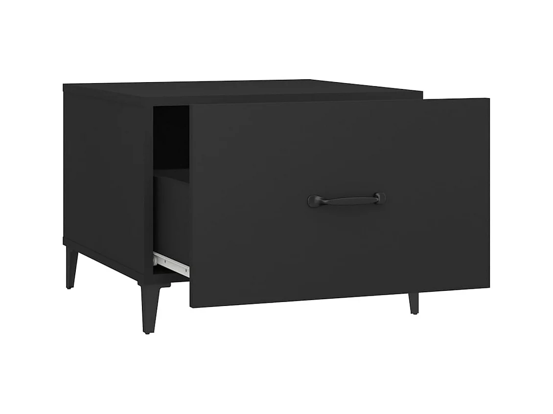 Conjunto de 2 Mesas de Centro | Mesa de apoio com pernas de metal 50x50x40 cm preto