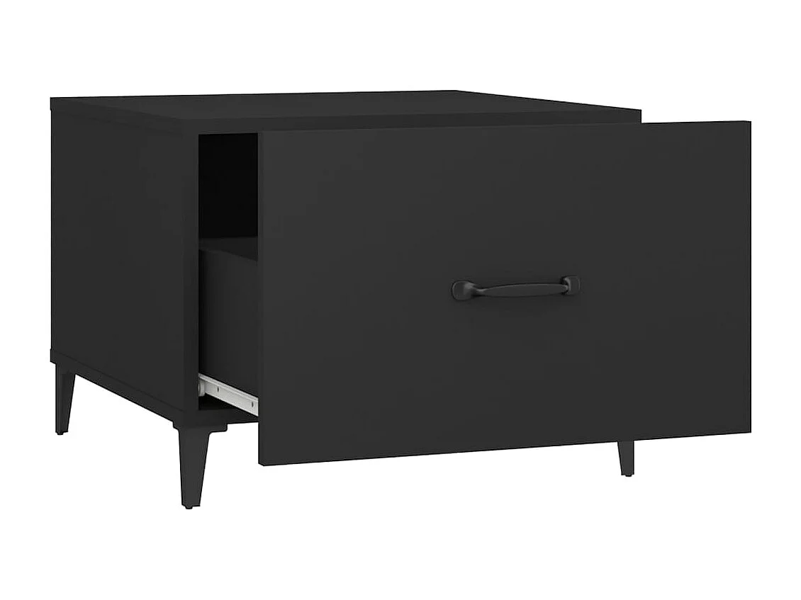 Couchtisch 2er Set-Sofatisch-Beistelltische mit MetallbeinenSchwarz 50x50x40 cm SHL51275