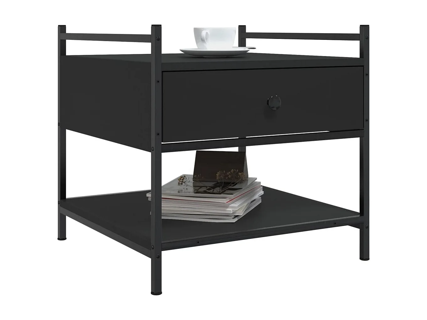 Mesa de centro-Mesa auxiliar acero inoxidable madera maciza reciclada dorado SHL369429