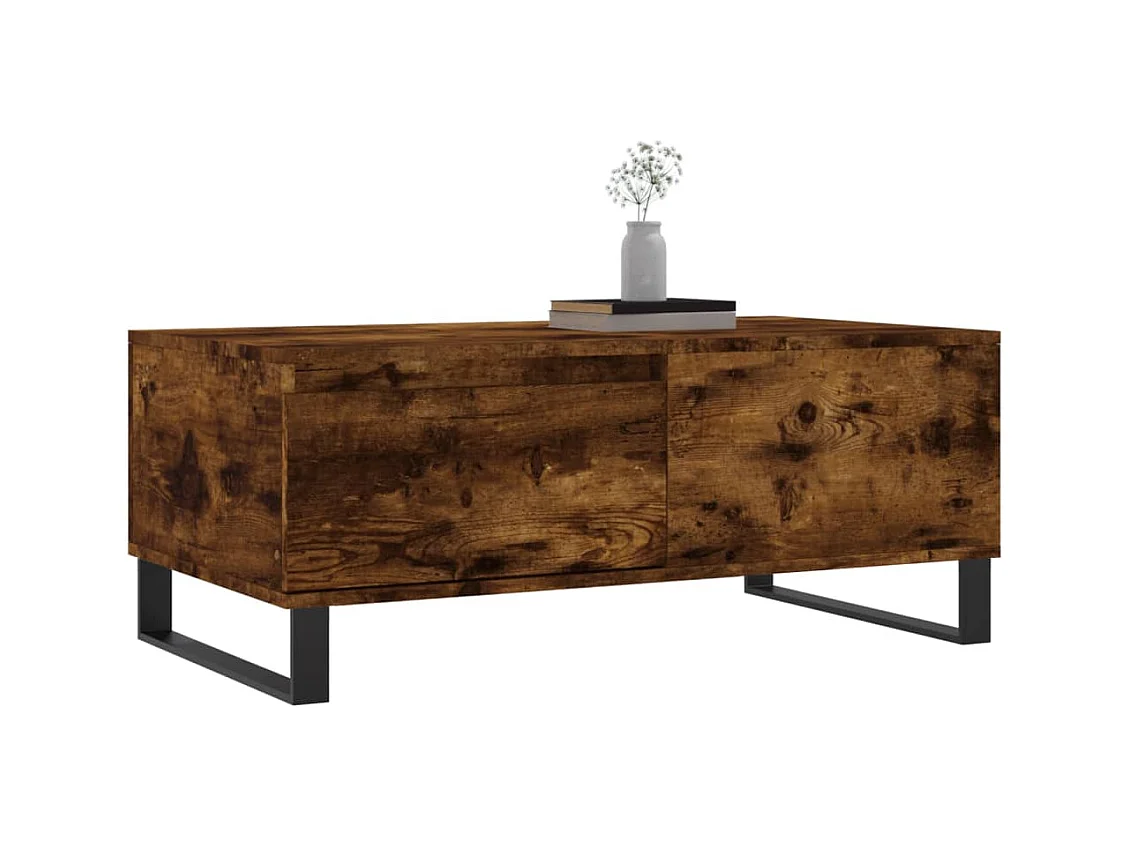 Table basse salon-Table d'appoint Chêne fumé 90x50x36,5 cm Bois d'ingénierie SHL27426