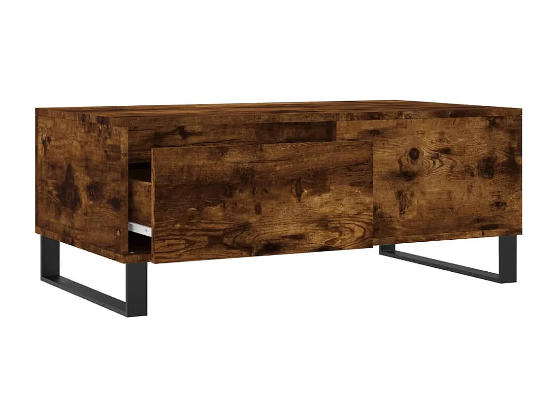 Table basse salon-Table d'appoint Chêne fumé 90x50x36,5 cm Bois d'ingénierie SHL27426