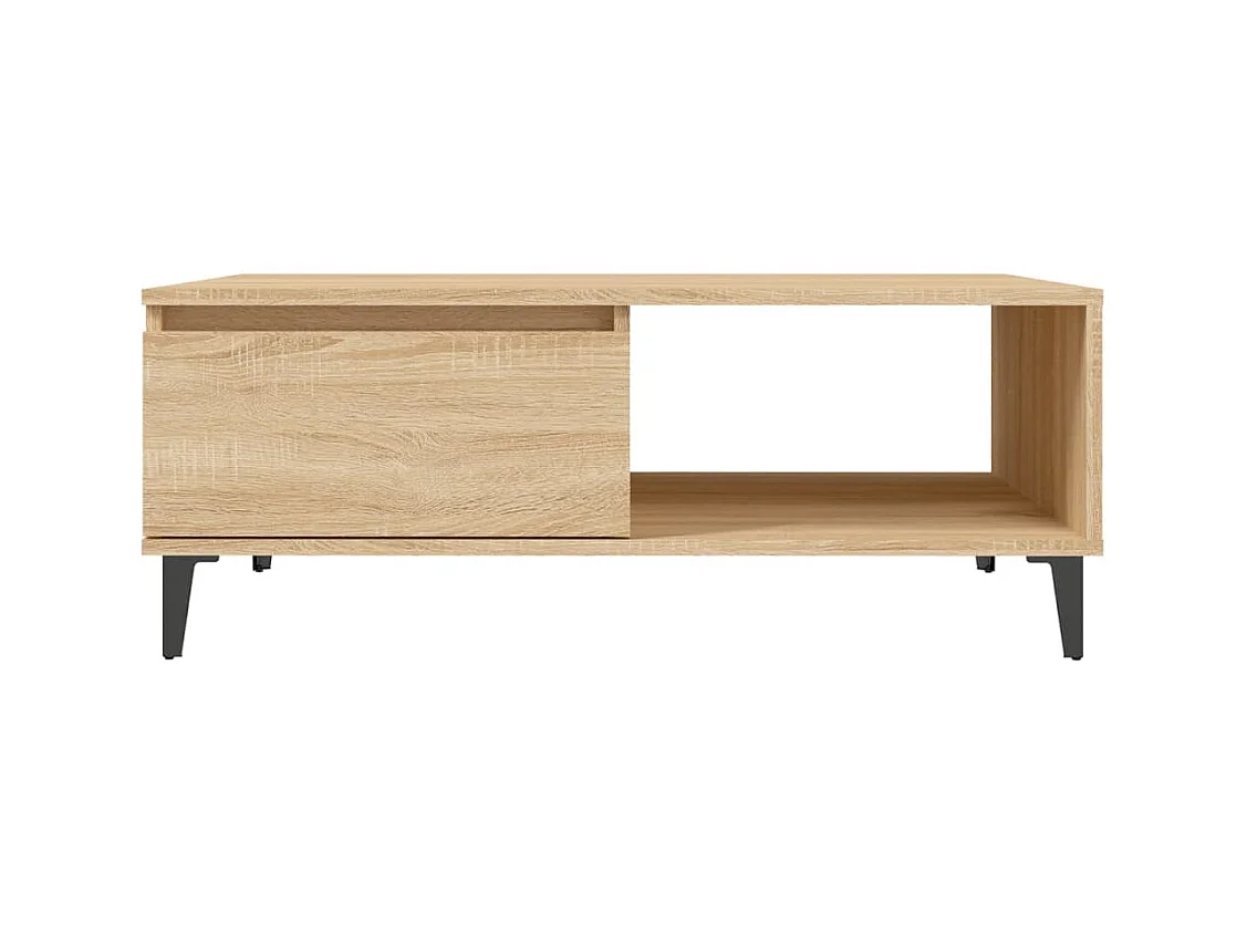 Mesa de centro | Mesa auxiliar con luces LED roble Sonoma 55x55x31 cm SHL3001