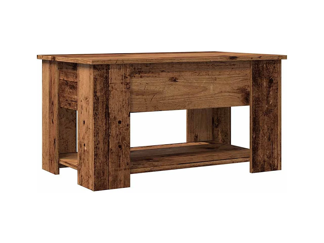 Mesa de centro-Mesa auxiliar teca reciclada maciza 90x50x41 cm SHL4469