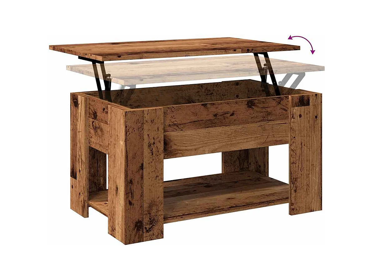 Mesa de centro-Mesa auxiliar teca reciclada maciza 90x50x41 cm SHL4469