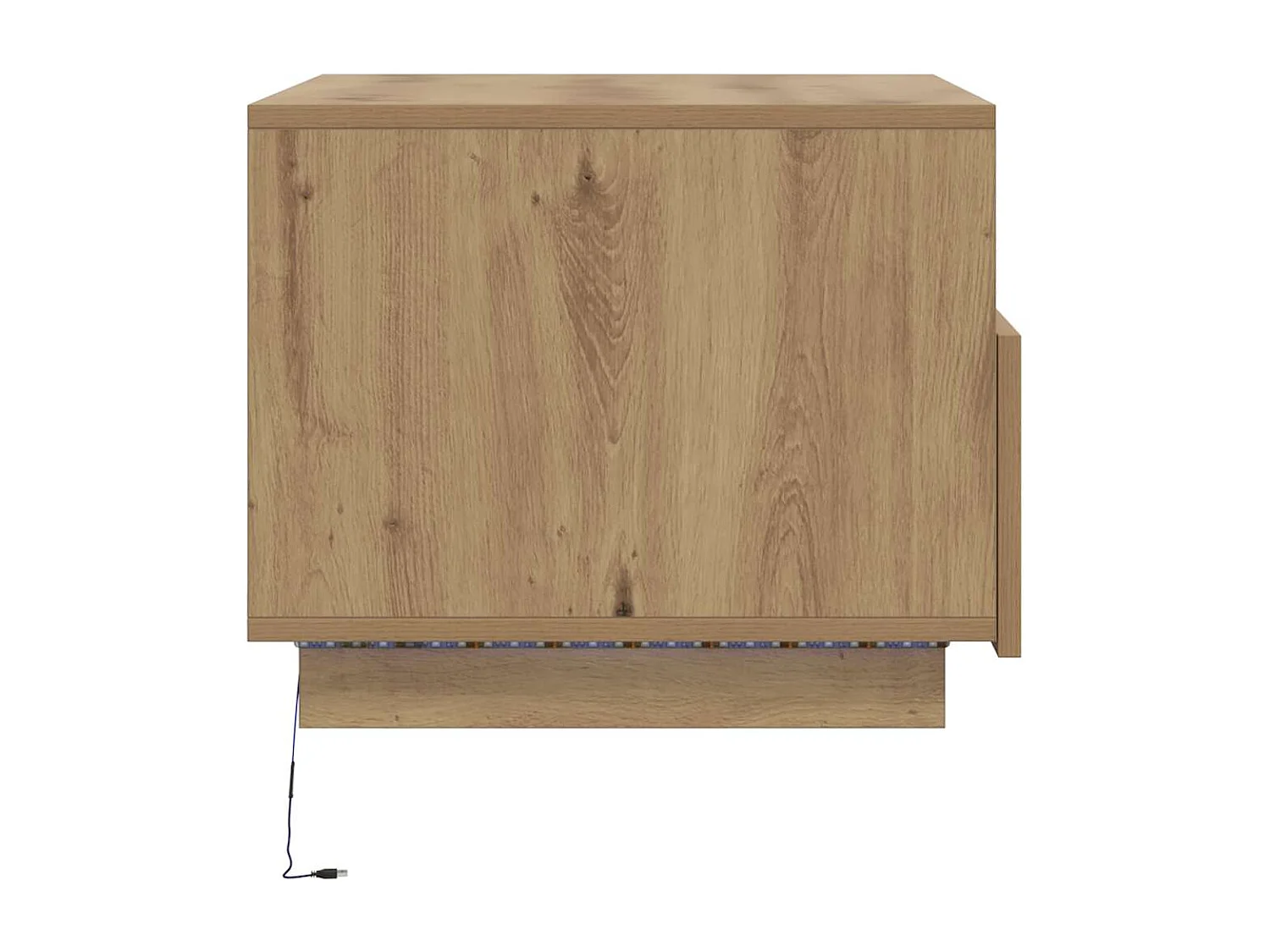 Table basse salon-Table d'appoint-lumières LED-chêne artisanal 50x49x40 cm SHL39045