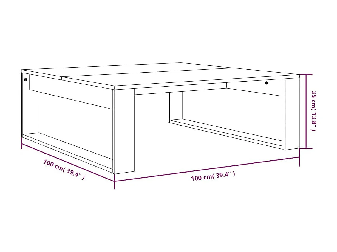 Mesa de centro | Mesa auxiliar madera contrachapada gris Sonoma 90x50x40 cm SHL1592