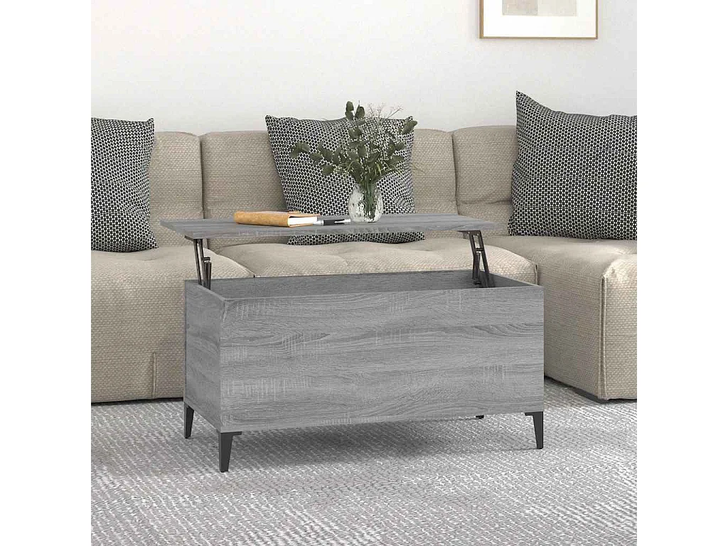 Couchtisch-Wohnzimmertisch-Beistelltische Grau Sonoma 90x44,5x45 cm Holzwerkstoff SHL68464