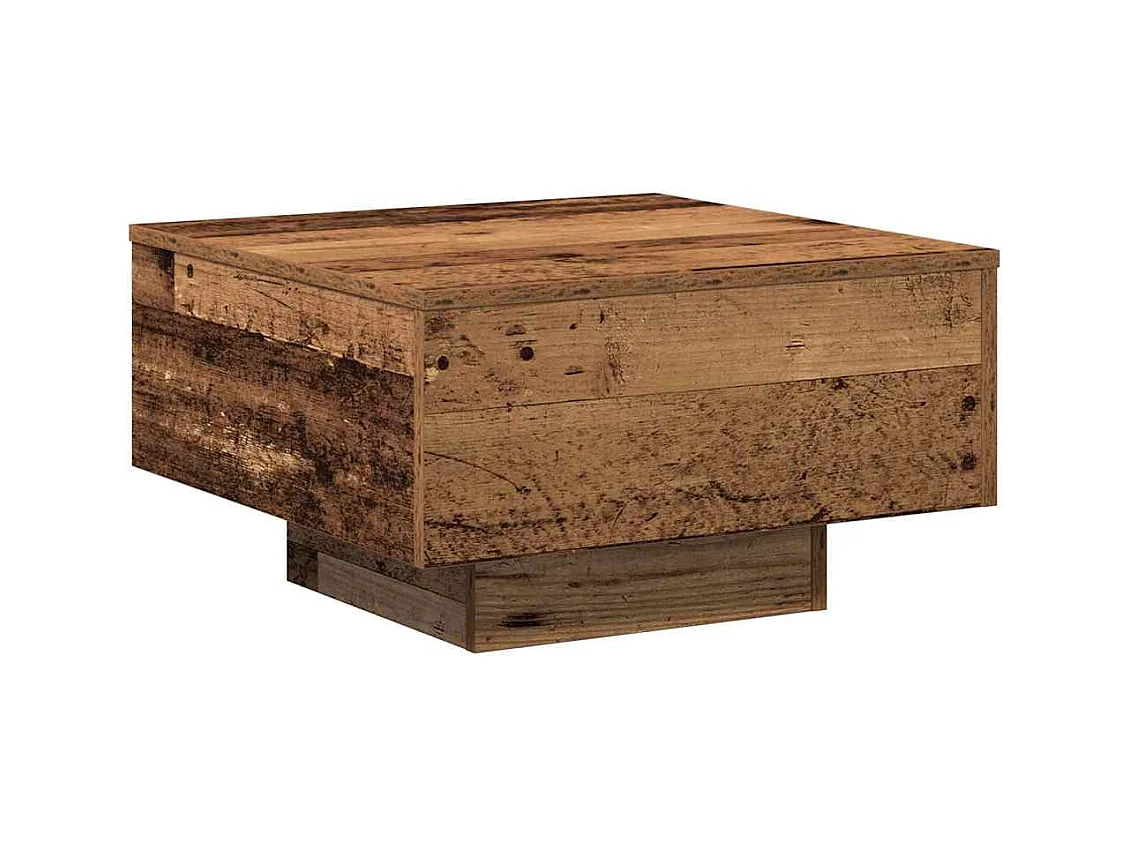 Table basse salon-Table d'appoint Bois Ancien, 55x55x31 cm, Bois Ingénierie SHL597