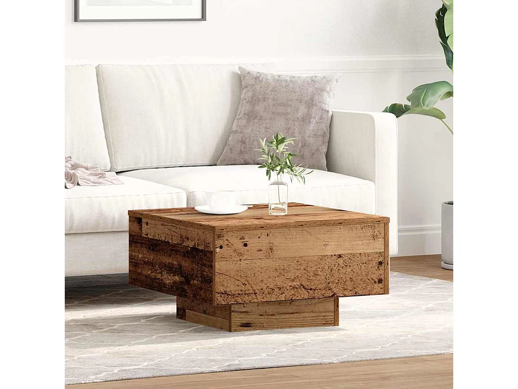 Salontafel | Koffietafel Oud hout 55 x 55 x 31 cm Bewerkt hout