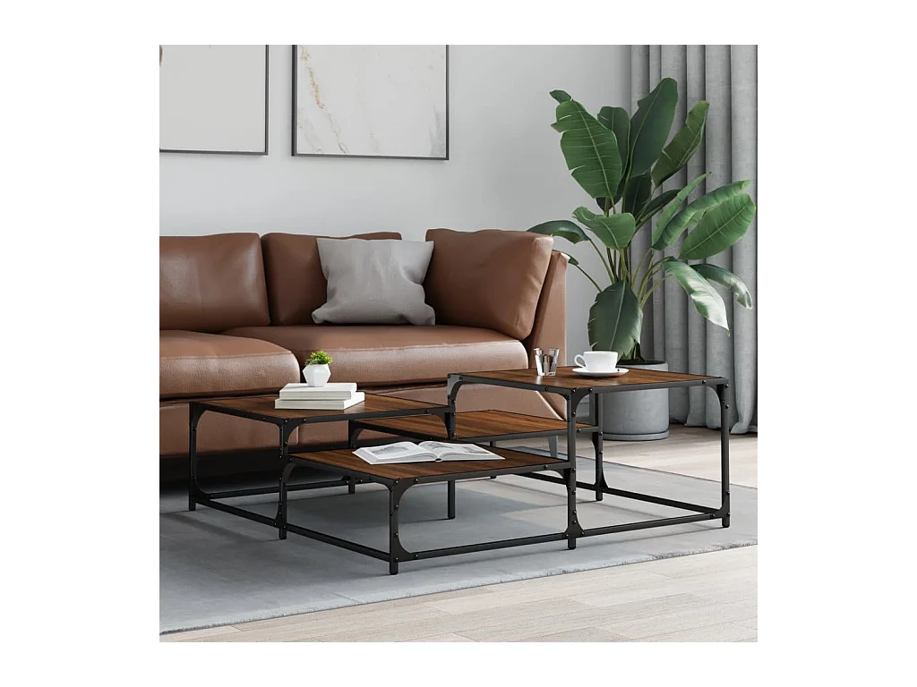 Mesa de centro-Mesa auxiliar de madera maciza de mango 100x60x40 cm SHL2207