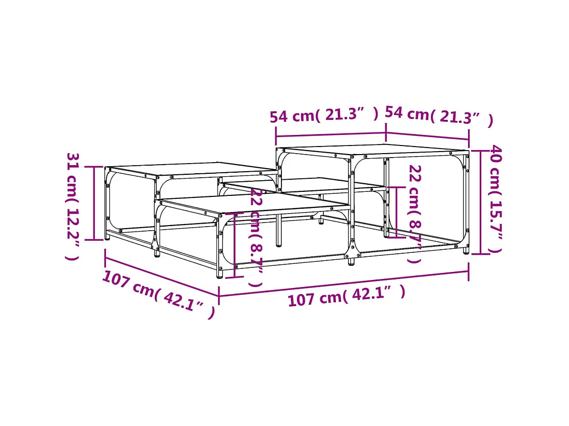 Mesa de centro-Mesa auxiliar de madera maciza de mango 100x60x40 cm SHL2207
