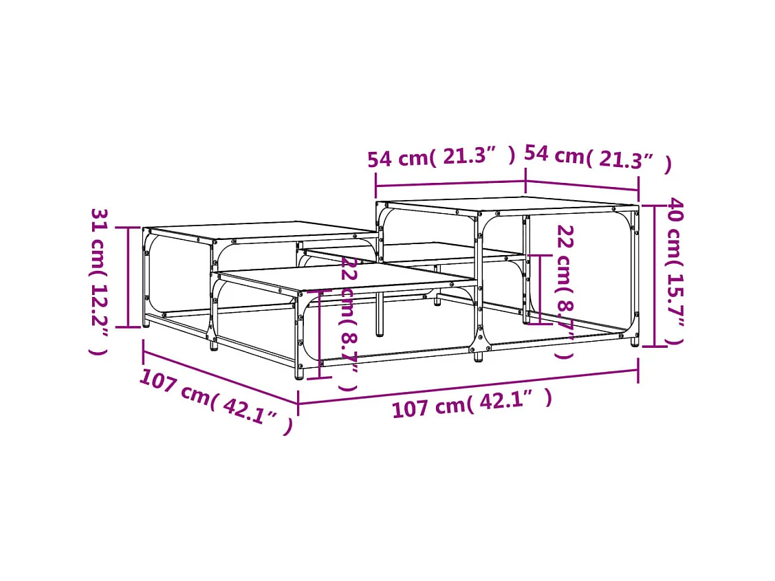 Mesa de centro-Mesa auxiliar de madera maciza de mango 100x60x40 cm SHL2207