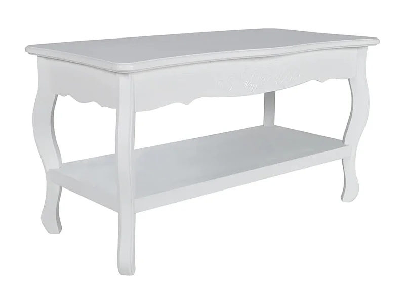 Table basse salon-Table d'appoint 2 couches MDF Blanc SHL89765