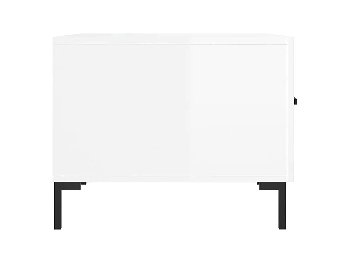 Lot de 2 Tables basses-Tables d'appoint blanc brillant 50x50x40cm bois d'ingénierie SHL94074