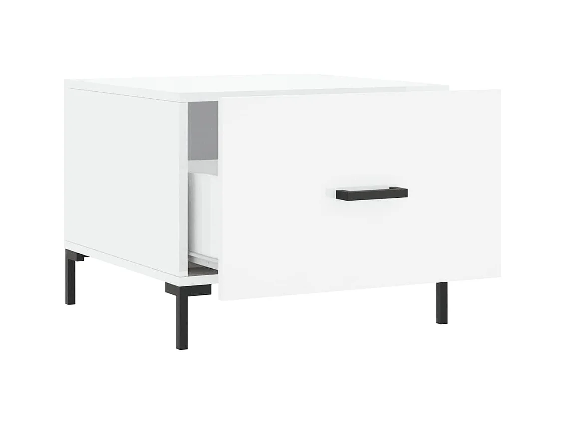 Lot de 2 Tables basses-Tables d'appoint blanc brillant 50x50x40cm bois d'ingénierie SHL94074