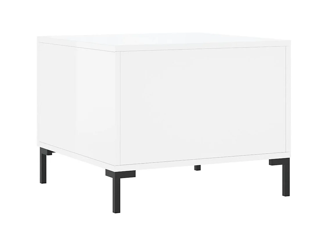 Lot de 2 Tables basses-Tables d'appoint blanc brillant 50x50x40cm bois d'ingénierie SHL94074