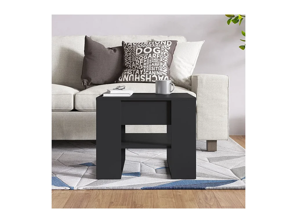 Mesa de centro | Mesa auxiliar de madera maciza de pino negro 87x48x35 cm SHL537291