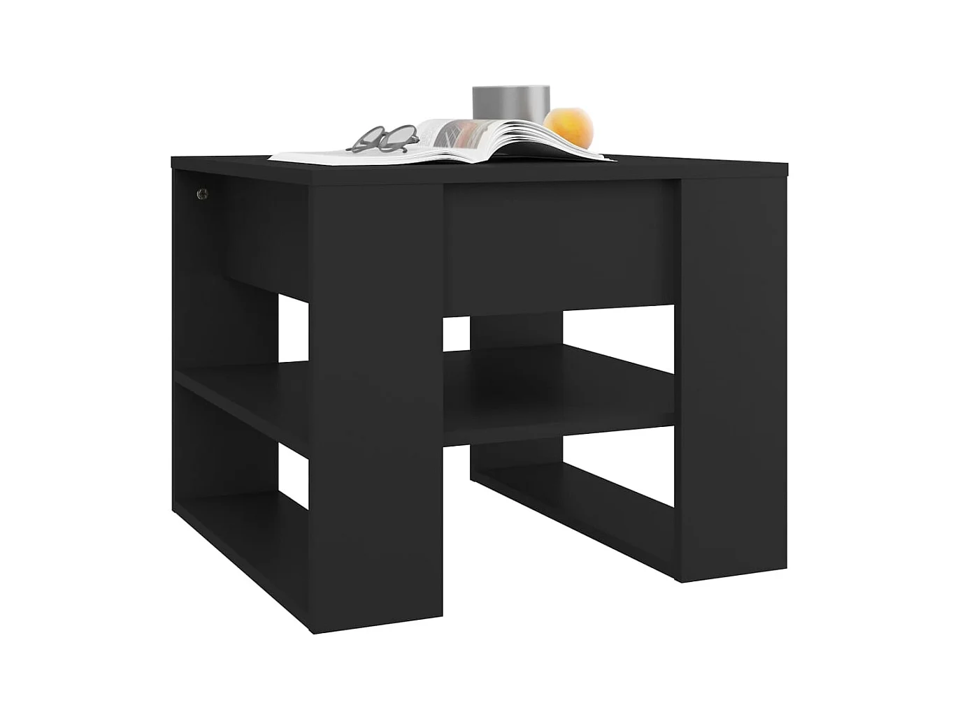 Mesa de centro | Mesa auxiliar de madera maciza de pino negro 87x48x35 cm SHL537291