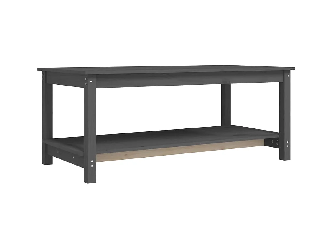 Table basse salon-Table d'appoint Gris 110x55x45 cm Bois massif de pin SHL49724