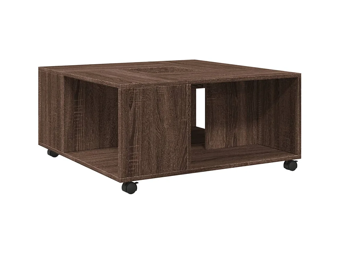 Table basse salon-Table d'appoint chêne marron 80x80x40 cm bois d'ingénierie SHL84372