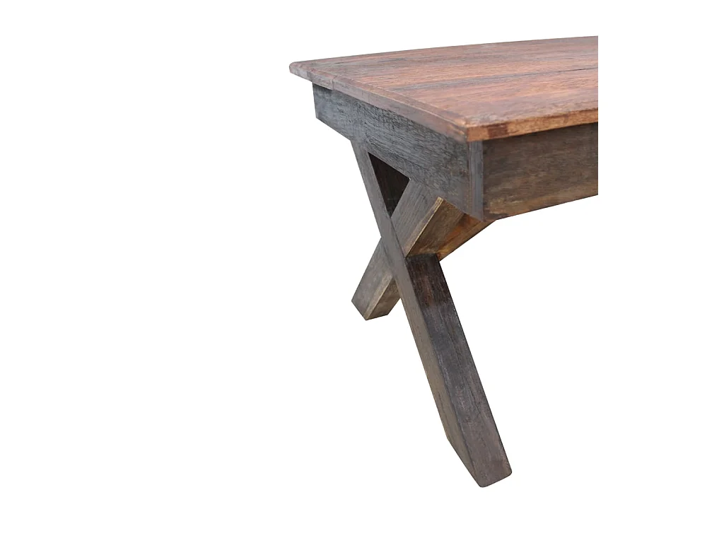 Mesa de centro | Mesa auxiliar salon estante madera ingeniería roble ahumado 100x51x40cm SHL3005