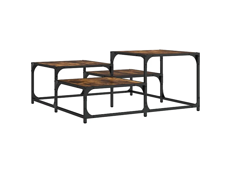 Mesa de centro-Mesa auxiliar de madera maciza de acacia 90x50x30 cm SHL4959