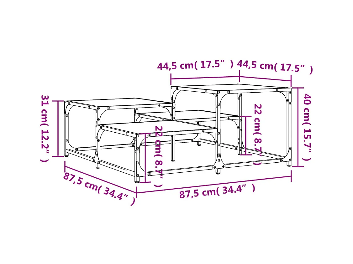 Mesa de centro-Mesa auxiliar de madera maciza de acacia 90x50x30 cm SHL4959