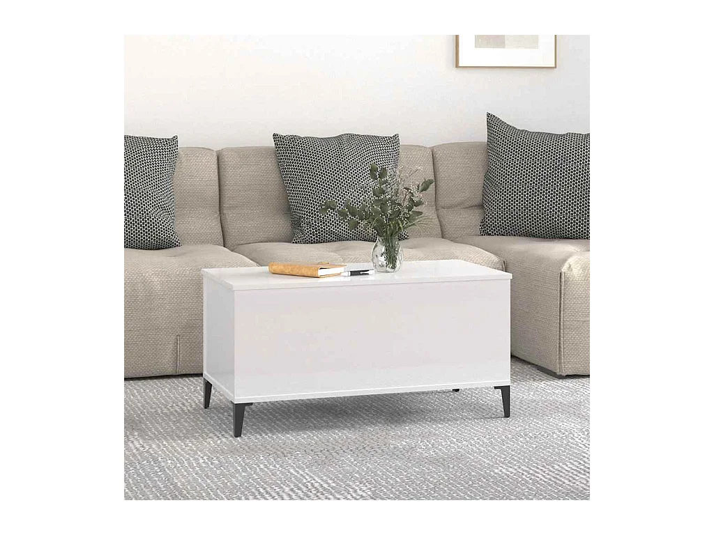 Mesa de centro | Mesa auxiliar madera contrachapada roble marrón 100x49x40 cm SHL4280