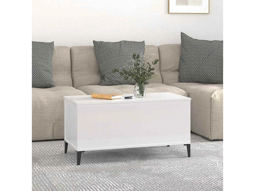 Mesa de centro | Mesa auxiliar madera contrachapada roble marrón 100x49x40 cm SHL4280