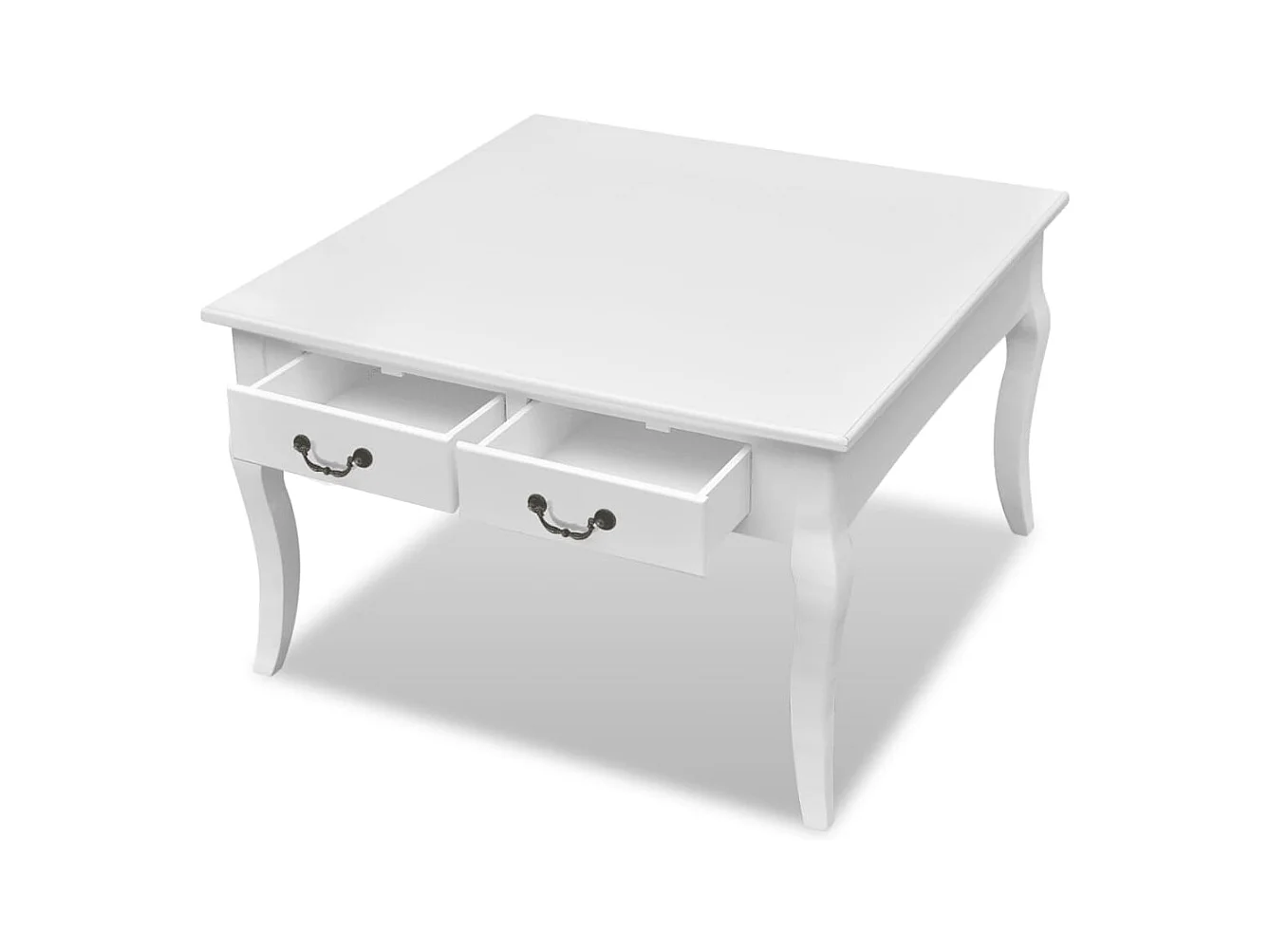 Mesa de centro | Mesa auxiliar salon con ruedas de contrachapado blanco 55x35x70 cm SHL4222